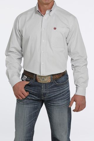 Men's Stripe L/S Western Shirt - MTW1105464