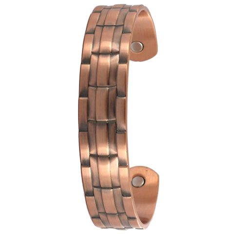 Ribbed Copper Magnetic Bracelet - B670-1