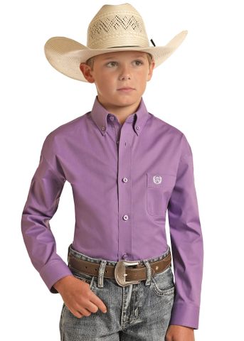 Boy's Solid L/S Western Shirt - PSBSODR0LT