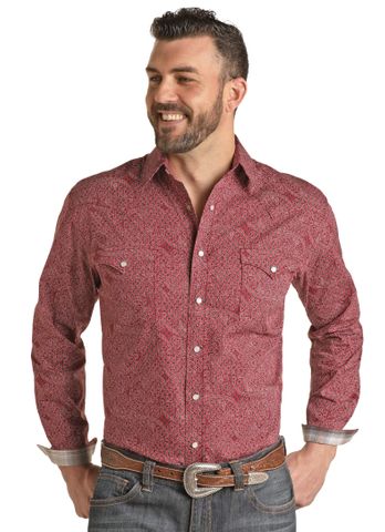 Men's Snap Button L/S Western Shirt - RSMSOSR0NN