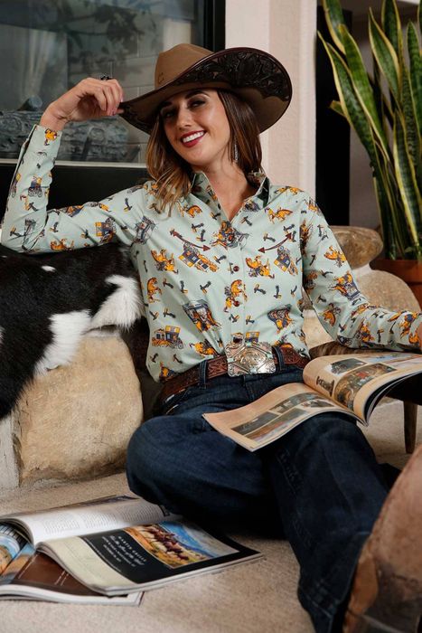 Buy Women's Rodeo Print L/S Western Shirt in Australia