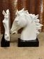 Black & White Resin Horse Bookends - NSHABE