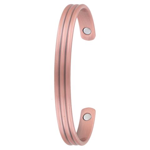 2 PRESSED LINE COPPER BANGLE - B551