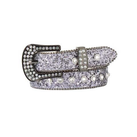 Girl's Glitter Bead Edge Western Belt - N4441314