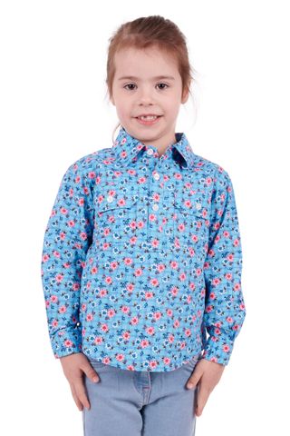 Girl's Becki 1/2 Placket L/S Shirt - H3S7101152