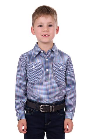 Boy's Bobbie 1/2 Placket L/S Shirt - H4S7101052