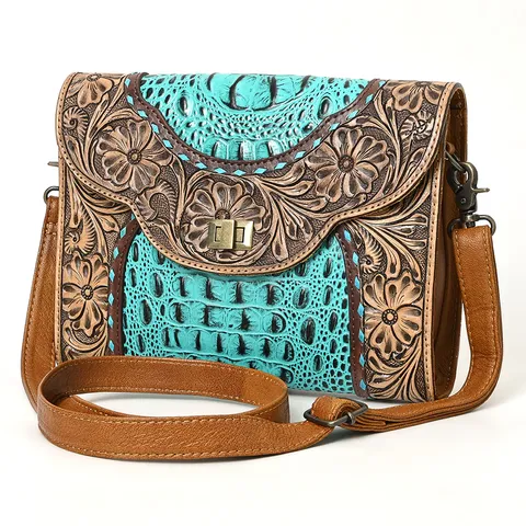 Women's Faux Crocodile Tooled Handbag - ADBG1303