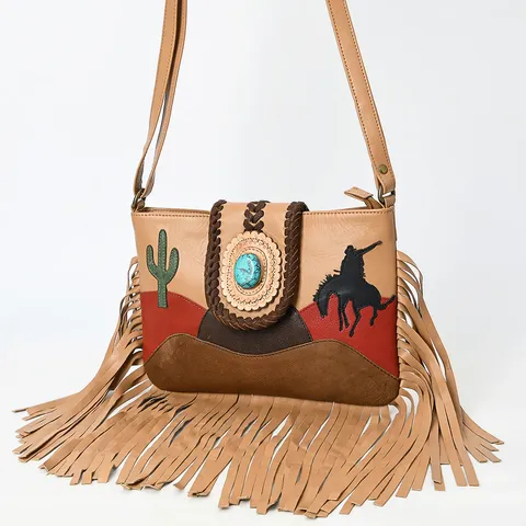 Women's Fringed Indian Handbag - ADBGM467