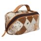 Women's Cowhide Patchwork Cosmetic Bag - AT64TAN