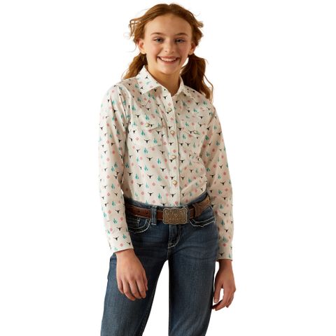 Girl's Steer Garden L/S Western Shirt - 10048595