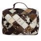 Women's Cowhide Patchwork Toiletries Bag - AT66BRN