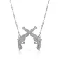 Crossed Pistols Pendant Necklace - NC5879