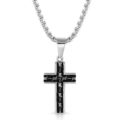 Barbed Wire Cross Necklace - NC5602