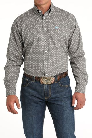 Men's Medallion Print L/S Western Shirt - MTW1105790