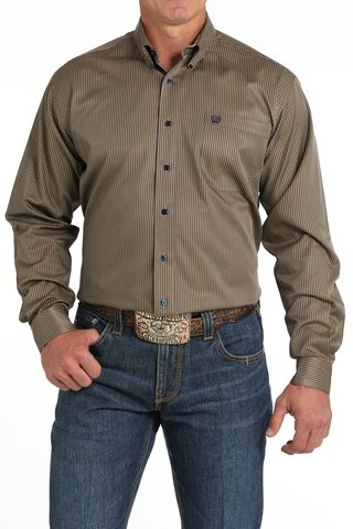 Men's Tencel Stripe L/S Western Shirt - MTW1105809