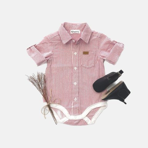 Infant Boy's Dress Shirt Romper - LH24SCPBB11