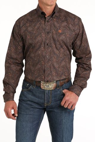 Men's Paisley Print L/S Western Shirt - MTW1105819