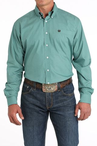 Men's Geometric Print L/S Western Shirt - MTW1105830