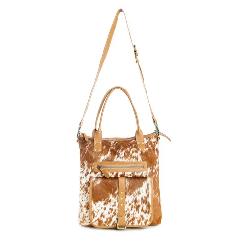 Mesa Maverick Tote Bag in Brown & White - S-10818