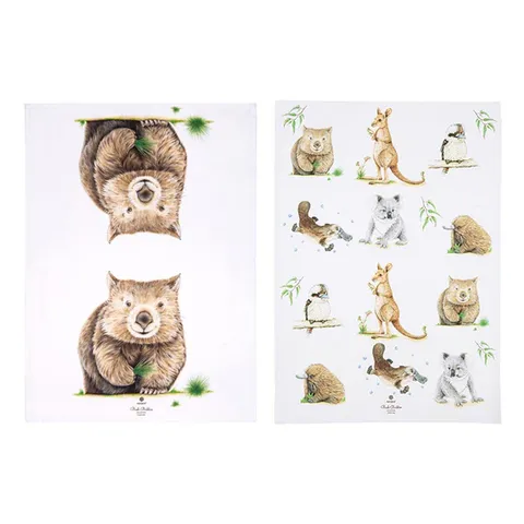 Bush Buddies Wombat 2pk Kitchen Towel - 521109-2