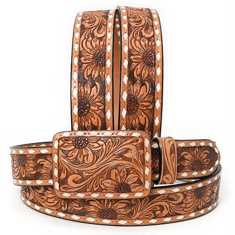 Women's Tooled Western Belt - ADBLF186