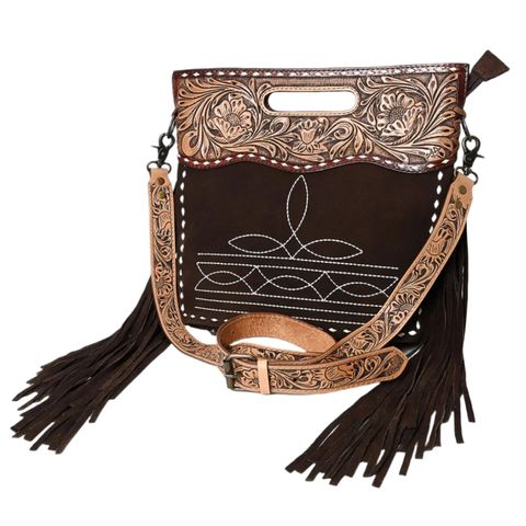 Women's Hand Tooled Handbag - ADBG1584A