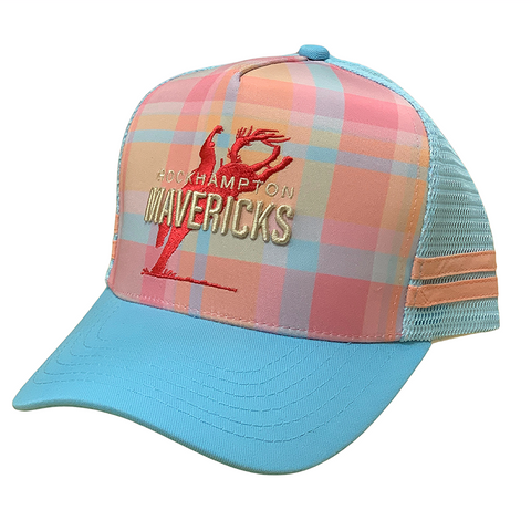 Rocky Mavericks Plaid Trucker Cap - MAVCAPPNK