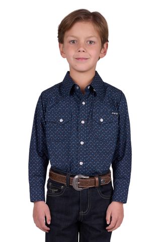 Boy's Ross L/S Western Shirt - P5W3100871