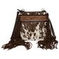 Women's Tooled Cowhide Bag with Fringe - AB72BRN