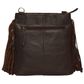 Women's Tooled Cowhide Bag with Fringe - AB72BRN