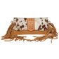 Women's Tooled Cowhide Bag with Fringe - AB74TAN