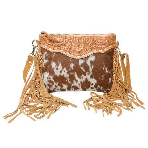 Women's Curico Fringed Handbag - AB70TAN