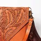 Women's Tooled Fringed Handbag - ADBGA169