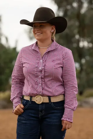 Women's Kirby L/S Western Shirt - KIRBYRED