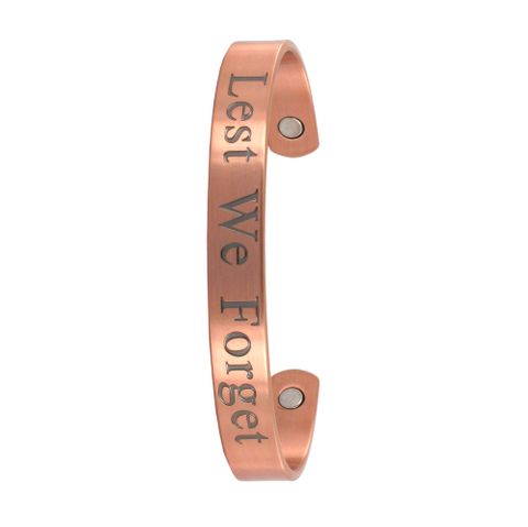 Lest We Forget Copper Magnetic Bracelet - B884-1