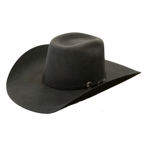 6X Charcoal 4 3/8" Brim Felt Cowboy Hat - CHARCOAL