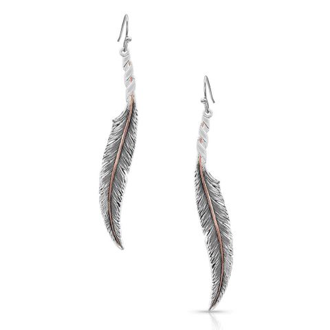 Wind Dancer Wrapperd Feather Earrings - ER4222RG