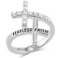 Fearless Faith Crystal Cross Ring - FFRG5538