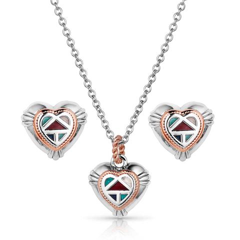 Western Mosaic Heart Jewellery - JS5819