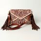 Women's Tooled Leather Fringed Clutch - ADBGK105