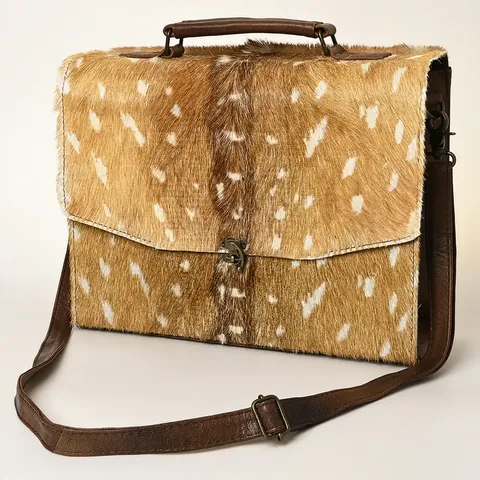 Women's Deer Print Hide Briefcase - ADBG1421