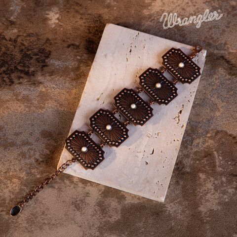 Bronze Chain Concho Bracelet - WGW-1003WT