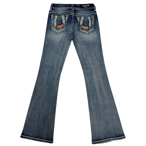 Toddler Girl's Horseshoe Jean - TBS700