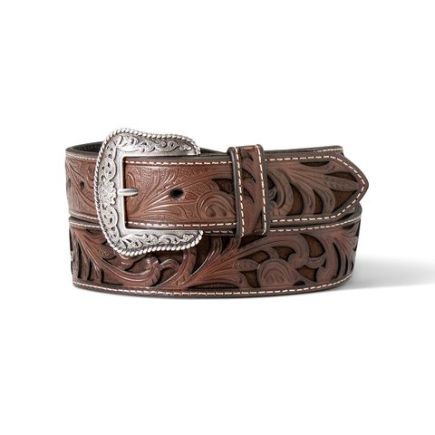 Women's Floral Embossed Western Belt - A1565002