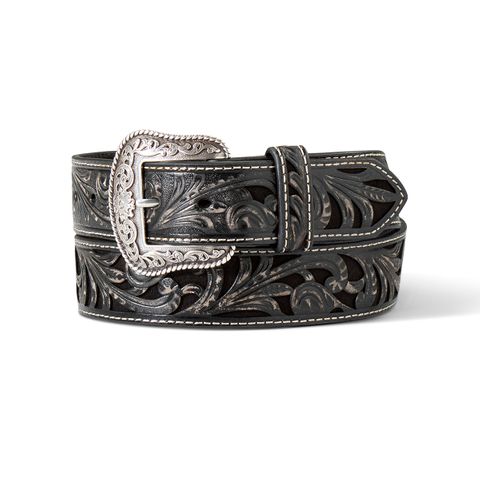 Women's Floral Embossed Western Belt - A1565001