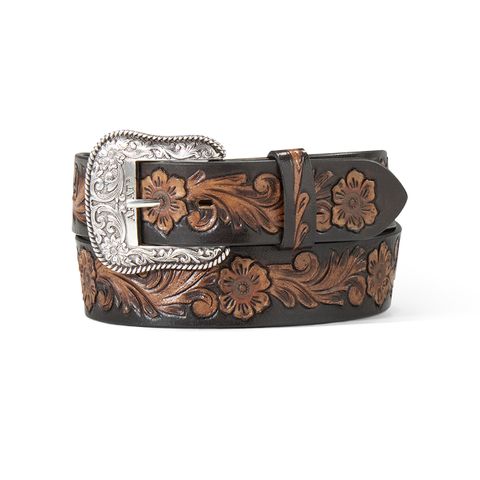 Women's Hand Tooled Floral Western Belt - 15656107