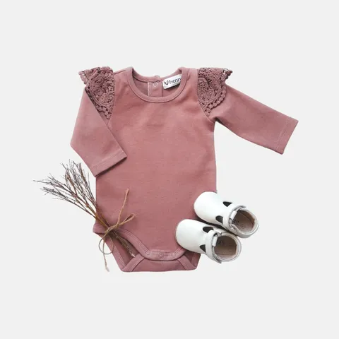 Baby Girl's Lace Sleeve Onsie - LH24WPNBG20
