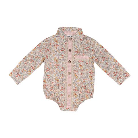 Bloom Floral Shirt Playsuit - RPS351092