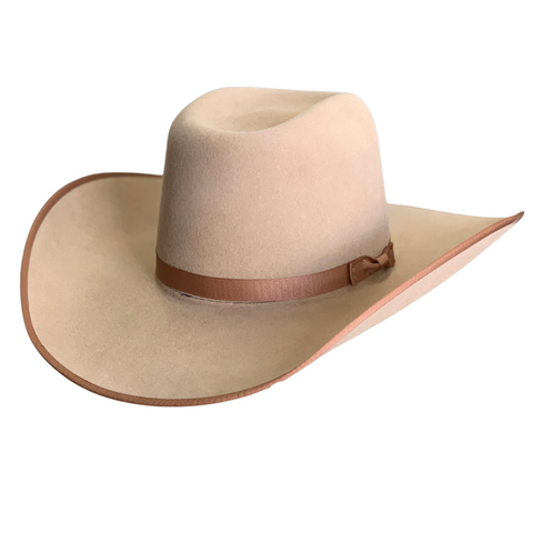 6X Sand Trim 4 3/8" Brim Felt Cowboy Hat - 6XSAND