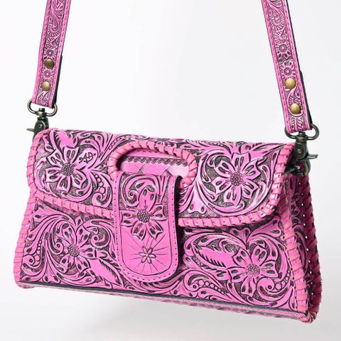 Women's Pink Tooled Western Handbag - ADBG1141B